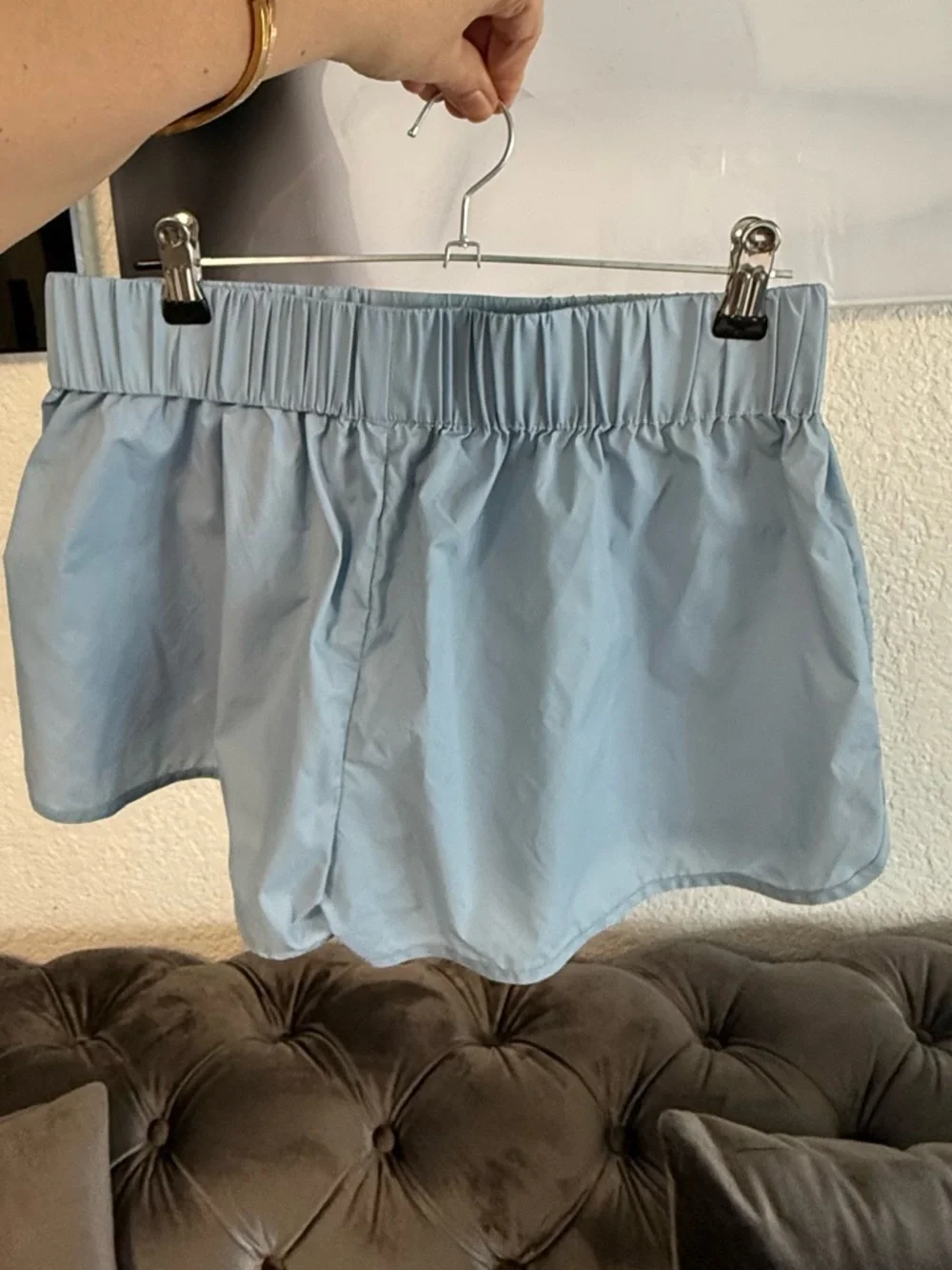 Hervé by Herve Leger Nylon Athletic Shorts - Powder Blue - Size S - Picture 6 of 11